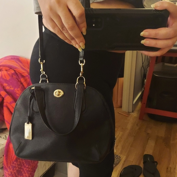 Coach Women's Prince Street Satchel in Crossgrain Black Leather - Picture 2 of 7